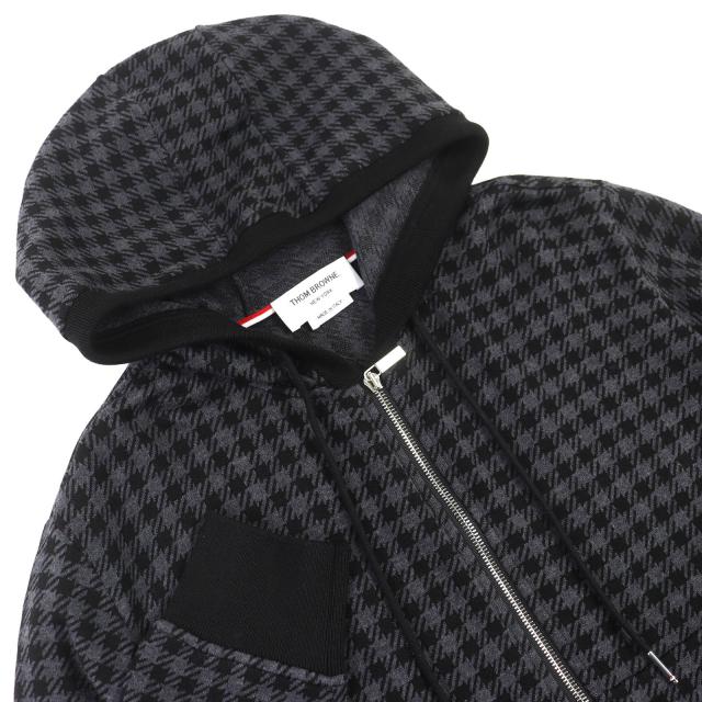 未使用品△THOM BROWNE トムブラウン MJT302A-07671 コットン100% ガンクラブ チェック ジャカード 4BAR ジップアップ パーカー 2 正規品_2