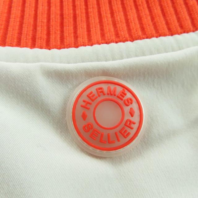 未使用品☆HERMES エルメス セリエ 中綿入り ZIP UP パテッドベスト ベージュ オレンジ M フランス製 正規品 レディース_5