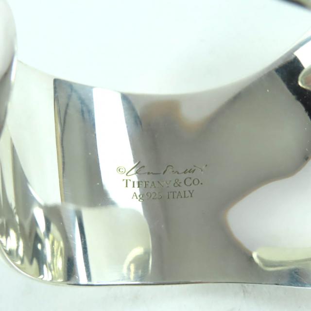 極美品★TIFFANY&Co. ティファニー エルサペレッティ ボーンカフ ナロー AG925 バングル シルバー イタリア製 重量43.38g レディース_5
