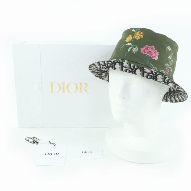 美品 DIOR TEDDY-D ディオール レース オブリーク ボブハット 59
