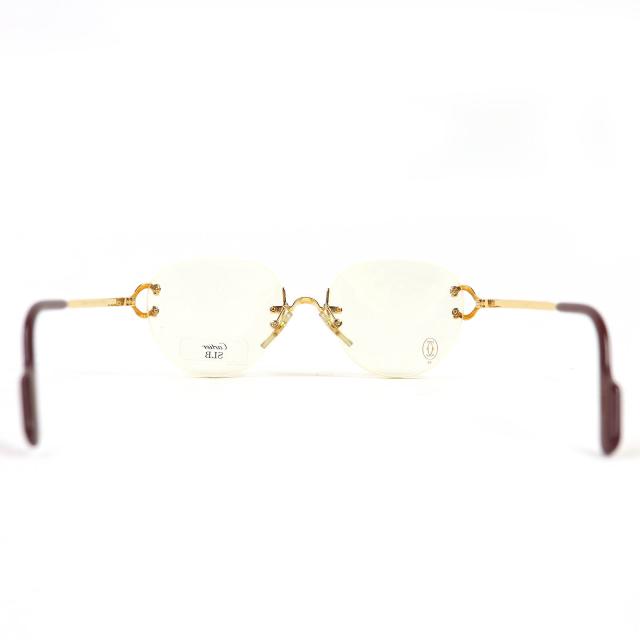 極美品△Cartier カルティエ ツーポイント リムレス メガネ 眼鏡 アイ 