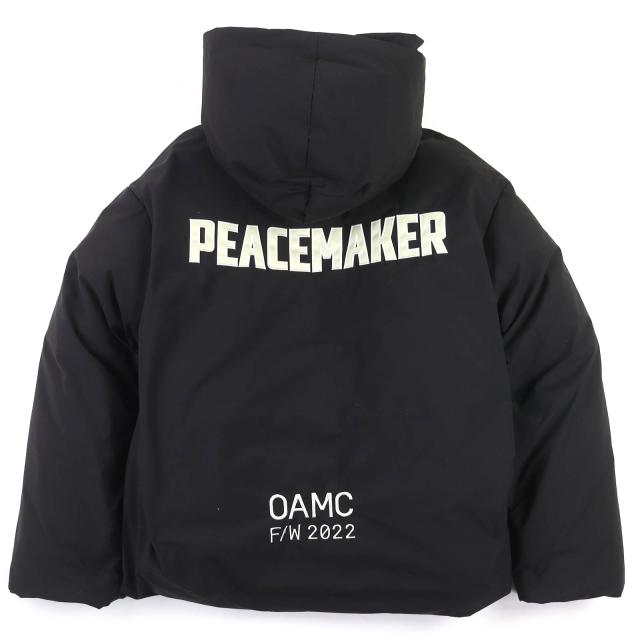 極美品△OAMC オーエーエムシー 22AW 22A280AU63 Peacemaker LITHIUM DOWN JACKET ロゴ刺繍 フード付き ダウンジャケット 黒 L 正規品_1