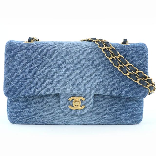 未使用品☆CHANEL シャネル A01112 マトラッセ25 Wフラップ デニムグラデーション Wチェーン ショルダーバッグ ゴールド金具
