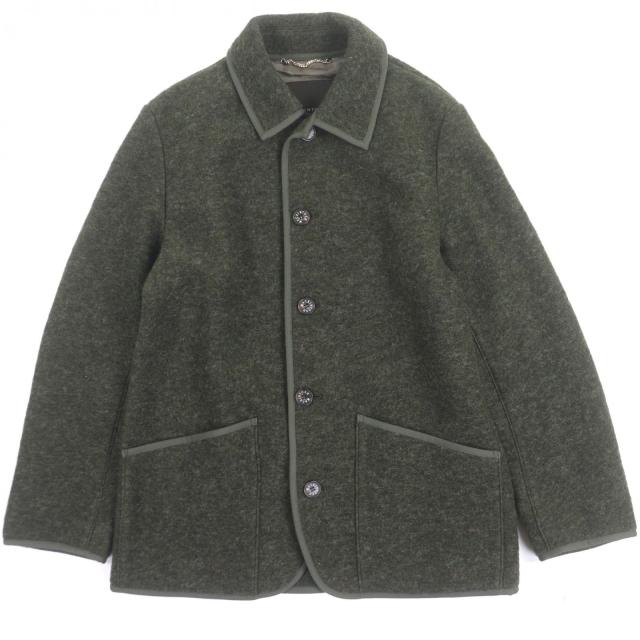 極美品▼MACKINTOSH LONDON マッキントッシュ ロンドン G1F-14-410-74 ウール65% ロゴ入ボタン スライバージャージーブルゾン 40 正規品
