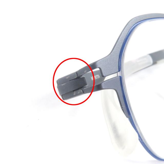 極美品□MYKITA マイキータ C514 DORIAN ハーフリム メガネ 眼鏡 アイウェア メタリックネイビー 45□21-140 箱・ケース付き ドイツ製
