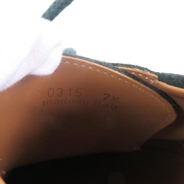 美品□John Lobb ジョンロブ PIER ピアー スウェードレザー 0315ラスト デッキシューズ スニーカー グリーン 7.5 イタリア製 メンズ