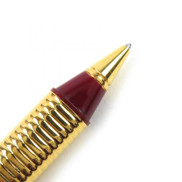 美品△Cartier カルティエ ヴィンテージ トリニティ ドゥ カルティエ ボーダー柄 オーバル キャップ式 ボールペン ゴールド 筆記確認済み_3