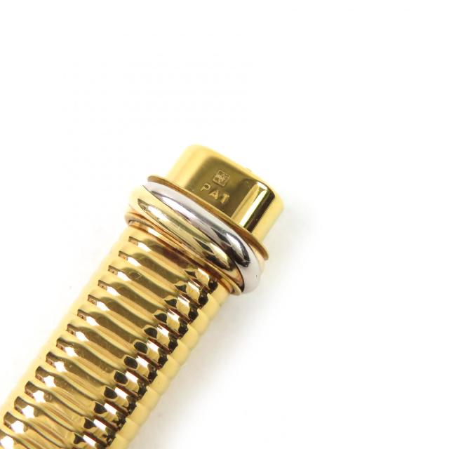 美品△Cartier カルティエ ヴィンテージ トリニティ ドゥ カルティエ ボーダー柄 オーバル キャップ式 ボールペン ゴールド 筆記確認済み_5