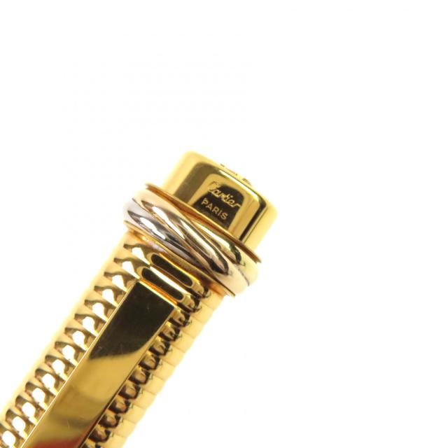 美品△Cartier カルティエ ヴィンテージ トリニティ ドゥ カルティエ ボーダー柄 オーバル キャップ式 ボールペン ゴールド 筆記確認済み_6