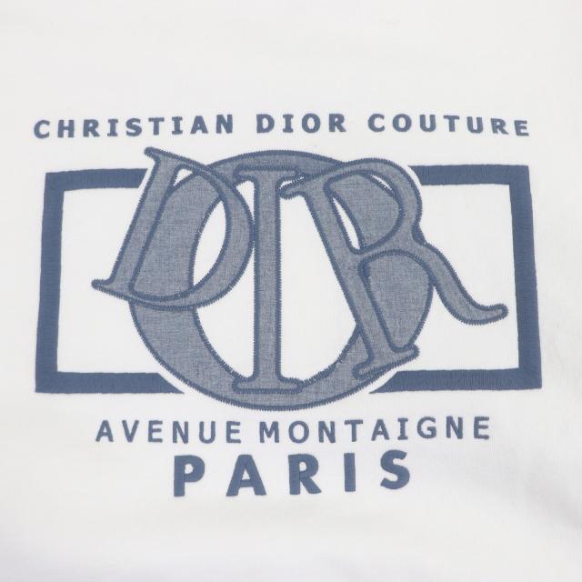 美品□DIOR ディオール オム 24AW 493J643A0531 バックロゴ チャーム刺繍 エンブロイダリー スウェットシャツ ホワイト L イタリア製