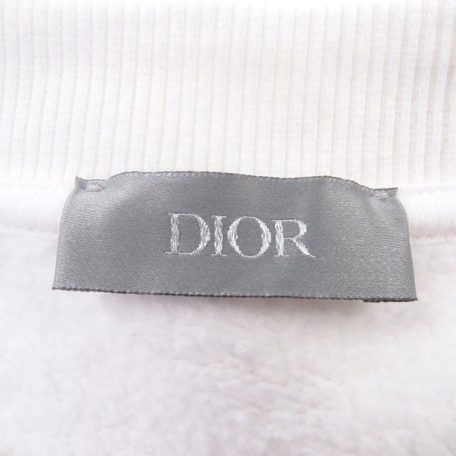 美品□DIOR ディオール オム 24AW 493J643A0531 バックロゴ チャーム刺繍 エンブロイダリー スウェットシャツ ホワイト L イタリア製