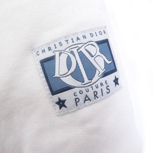美品□DIOR ディオール オム 24AW 493J643A0531 バックロゴ チャーム刺繍 エンブロイダリー スウェットシャツ ホワイト L イタリア製