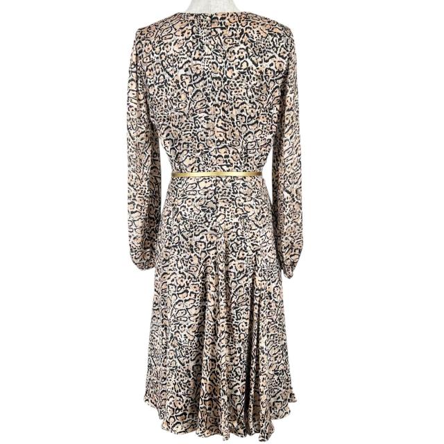 未使用品▲WEEKEND MaxMara ウィークエンドマックスマーラ レオパード ベルト付 シルク ワンピース マルチカラー 36 正規品 レディース_2