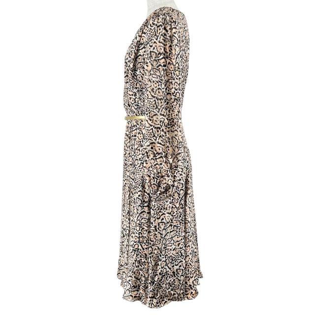 未使用品▲WEEKEND MaxMara ウィークエンドマックスマーラ レオパード ベルト付 シルク ワンピース マルチカラー 36 正規品 レディース_1