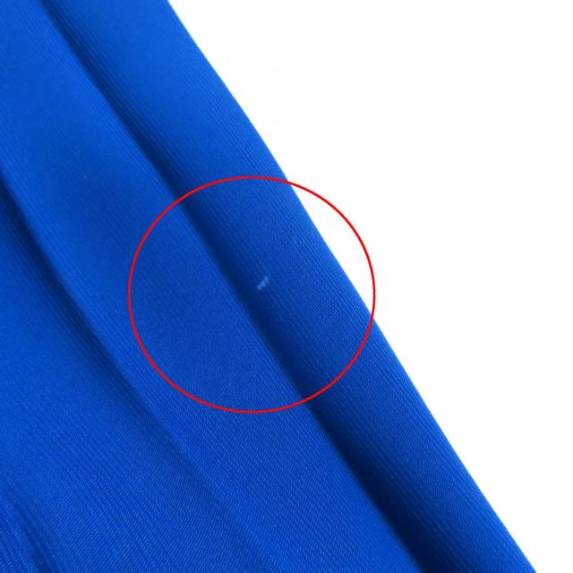 極美品◇BALENCIAGA バレンシアガ 529757 アシンメトリー バックロゴ カットオフ プリーツスカート 青 34 イタリア製 正規品 レディース_8