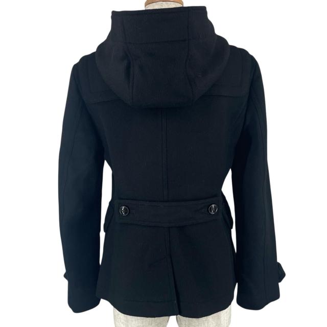 極美品▲BURBERRY バーバリー ウール100％ 裏地ノバチェック ショート丈 ダッフルコート ブラック 38 正規品 レディース_2