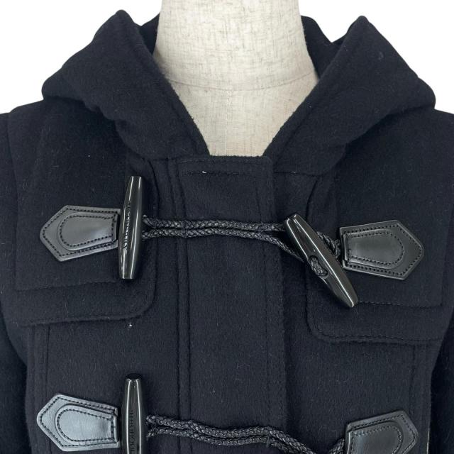 極美品▲BURBERRY バーバリー ウール100％ 裏地ノバチェック ショート丈 ダッフルコート ブラック 38 正規品 レディース_3