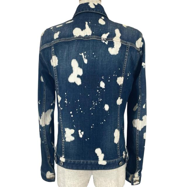 美品▲DSQUARED2 ディースクエアード 21AW VO015770 スプラッシュペイント デニムジャケット インディゴブルー 36 伊製 正規品 レディース_2