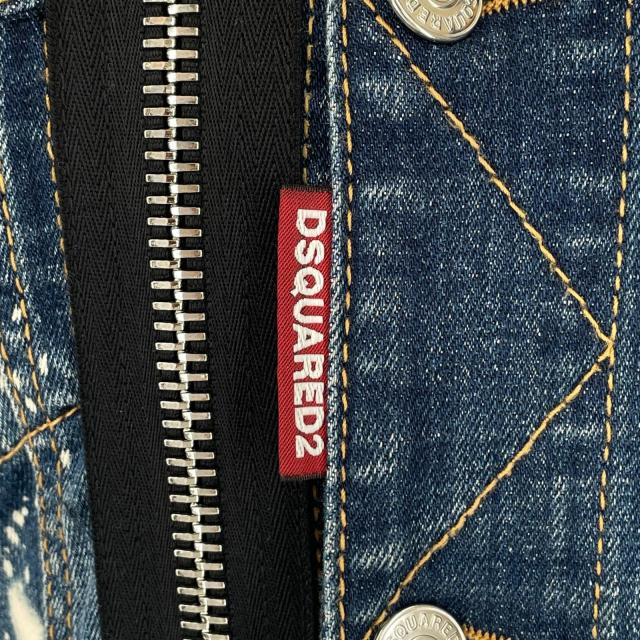 美品▲DSQUARED2 ディースクエアード 21AW VO015770 スプラッシュペイント デニムジャケット インディゴブルー 36 伊製 正規品 レディース_6