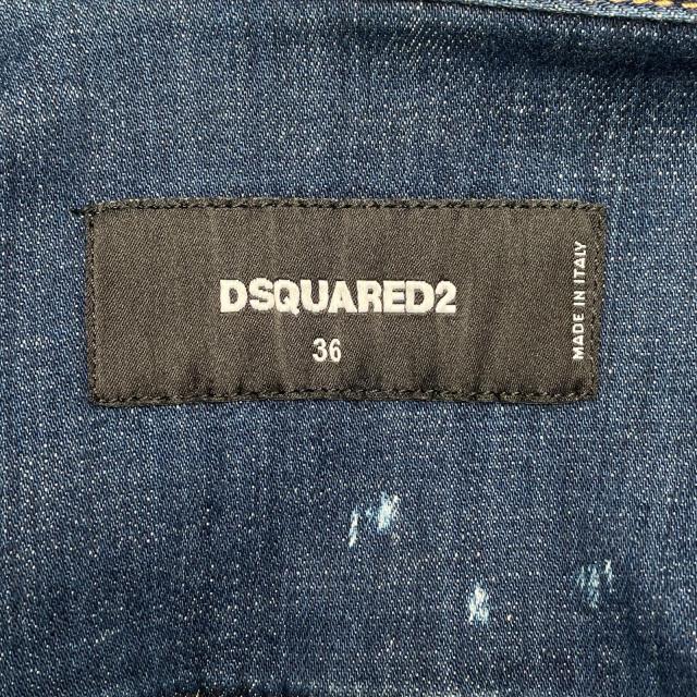 美品▲DSQUARED2 ディースクエアード 21AW VO015770 スプラッシュペイント デニムジャケット インディゴブルー 36 伊製 正規品 レディース_7