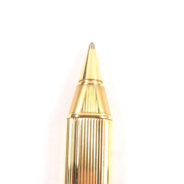 美品□Cartier カルティエ ヴィンテージ トリニティ ストライプ柄 キャップ式 ボールペン ステーショナリー ゴールド メンズオススメ_3