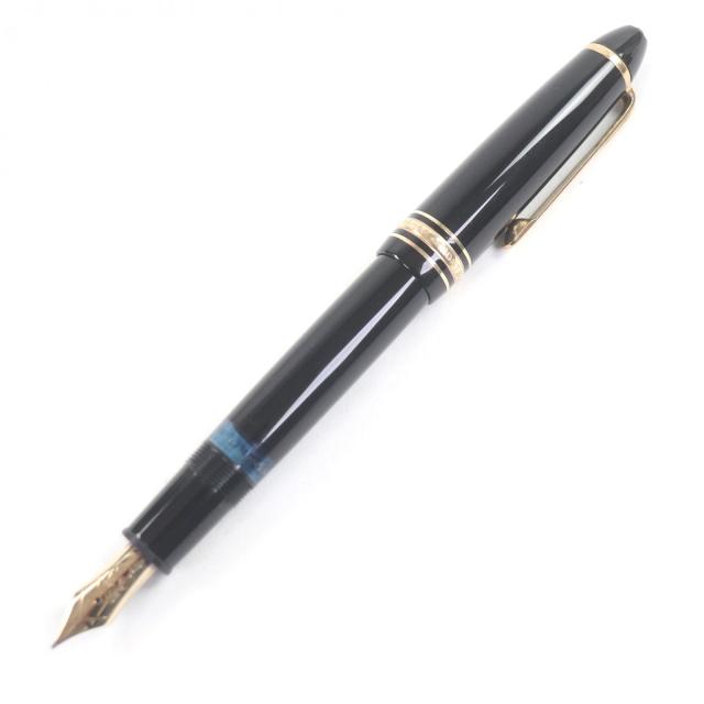 良品□MONTBLANC モンブラン マイスターシュテュック 146 キャップ式 ペン先14K Fニブ 万年筆 ブラック ドイツ製 メンズ オススメ◎