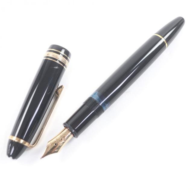 良品□MONTBLANC モンブラン マイスターシュテュック 146 キャップ式 ペン先14K Fニブ 万年筆 ブラック ドイツ製 メンズ オススメ◎_1