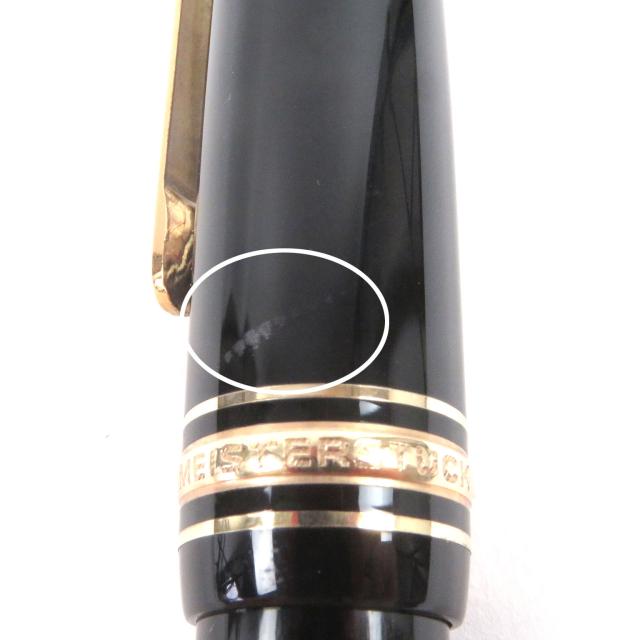 良品□MONTBLANC モンブラン マイスターシュテュック 146 キャップ式 ペン先14K Fニブ 万年筆 ブラック ドイツ製 メンズ オススメ◎_9