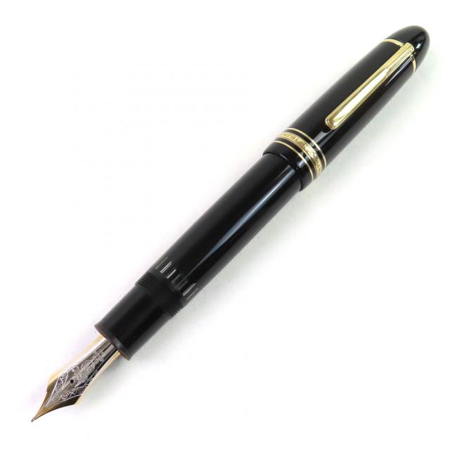 良品△MONTBLANC モンブラン マイスターシュテュック 149 ペン先14K Fニブ ホワイトスター 万年筆 ブラック ゴールド 西ドイツ製 メンズ