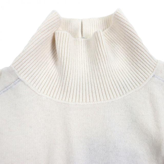 未使用品▼BURBERRY バーバリー 8072983 ウール カシミヤ ボトルネック 厚手 プルオーバー ニットセーター アイボリー M 正規品 メンズ_1