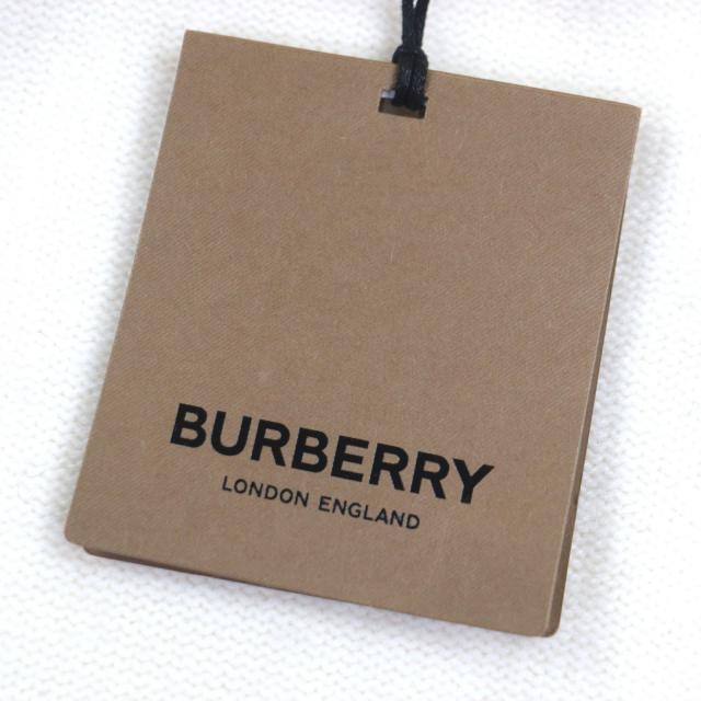 未使用品▼BURBERRY バーバリー 8072983 ウール カシミヤ ボトルネック 厚手 プルオーバー ニットセーター アイボリー M 正規品 メンズ_9