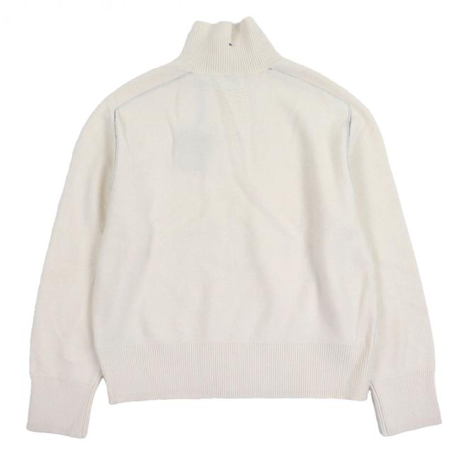 未使用品▼BURBERRY バーバリー 8072983 ウール カシミヤ ボトルネック 厚手 プルオーバー ニットセーター アイボリー M 正規品 メンズ_2