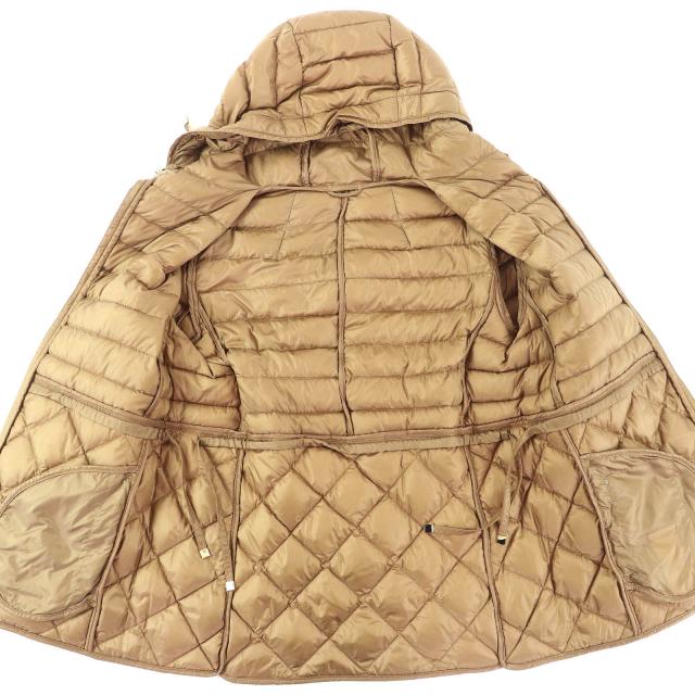 美品△Max Mara The Cube マックスマーラ ザキューブ 94810607 バックベルト付き キルティング ダウンジャケット ブラウン 34 正規品_4
