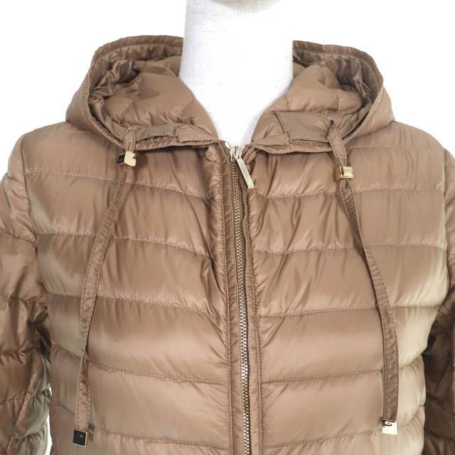美品△Max Mara The Cube マックスマーラ ザキューブ 94810607 バックベルト付き キルティング ダウンジャケット ブラウン 34 正規品_3