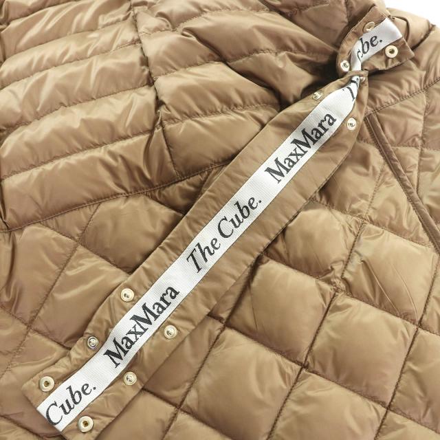 美品△Max Mara The Cube マックスマーラ ザキューブ 94810607 バックベルト付き キルティング ダウンジャケット ブラウン 34 正規品_5
