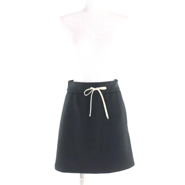 極美品★GUCCI グッチ 22AW 655183 GG柄 ジャージー ジャガード スカート ボトムス ブラック XS イタリア製 正規品 レディース_1