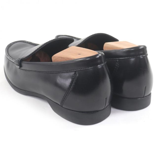 【ドンドン見直し】極美品□REGAL リーガル コブラヴァンプ レザー Uステッチ フラットシューズ モカシン ローファー ブラック 25.5