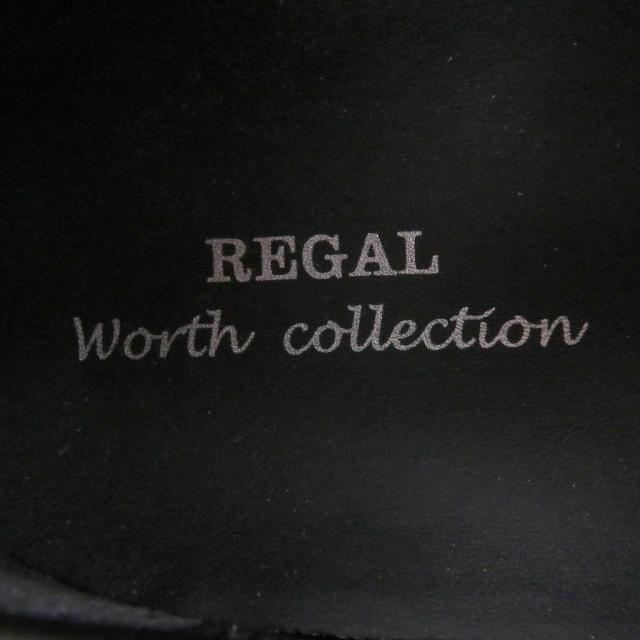 【ドンドン見直し】極美品□REGAL リーガル コブラヴァンプ レザー Uステッチ フラットシューズ モカシン ローファー ブラック 25.5
