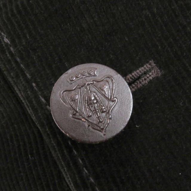 【ドンドン見直し】美品□GUCCI グッチ クレストロゴボタン 裏ディアマンテ柄 シングル コーデュロイジャケット ブラウン 46 メンズ_4
