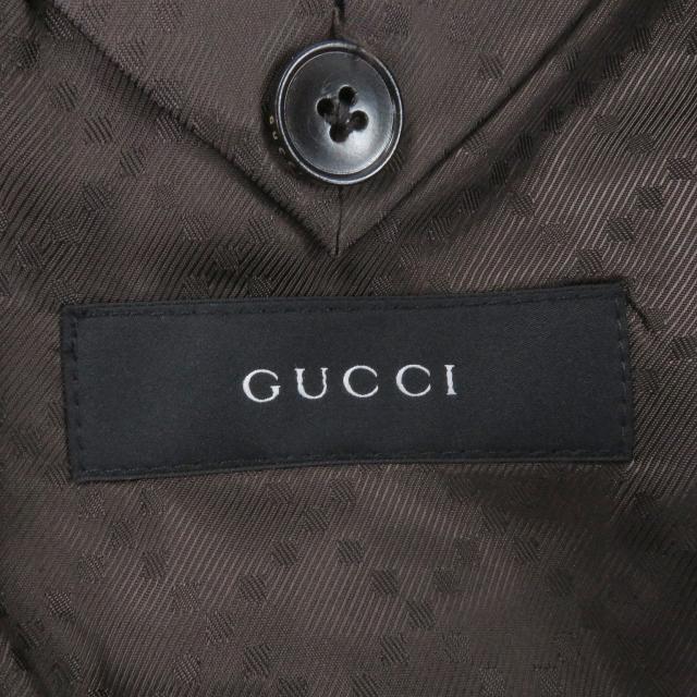 【ドンドン見直し】美品□GUCCI グッチ クレストロゴボタン 裏ディアマンテ柄 シングル コーデュロイジャケット ブラウン 46 メンズ_6