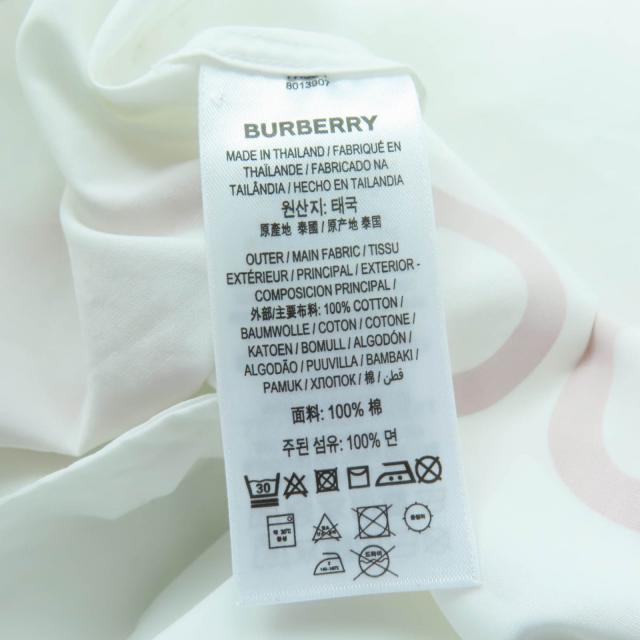 極美品☆BURBERRY バーバリー 8013907 コットン100％ ホースフェリー ティッシ期 シャツワンピース ホワイト 36 正規品 レディース_7