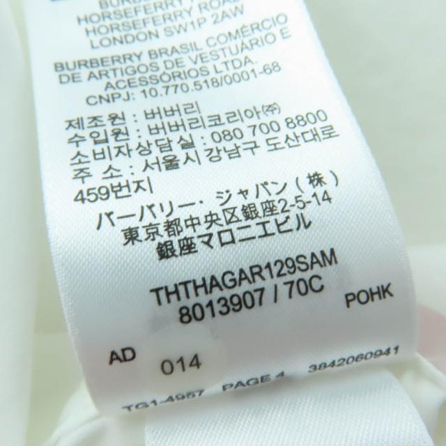 極美品☆BURBERRY バーバリー 8013907 コットン100％ ホースフェリー ティッシ期 シャツワンピース ホワイト 36 正規品 レディース_8