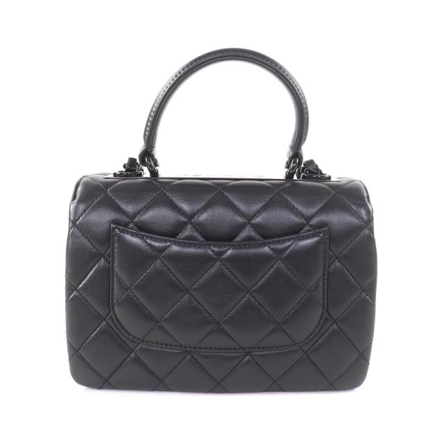 極美品★CHANEL シャネル トレンディCC AS4654 ラムスキン トップハンドル マトラッセ チェーン ショルダーバッグ ブラック ブラック金具_2