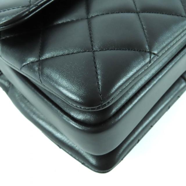 極美品★CHANEL シャネル トレンディCC AS4654 ラムスキン トップハンドル マトラッセ チェーン ショルダーバッグ ブラック ブラック金具_6