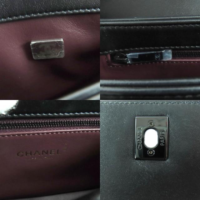 極美品★CHANEL シャネル トレンディCC AS4654 ラムスキン トップハンドル マトラッセ チェーン ショルダーバッグ ブラック ブラック金具_8