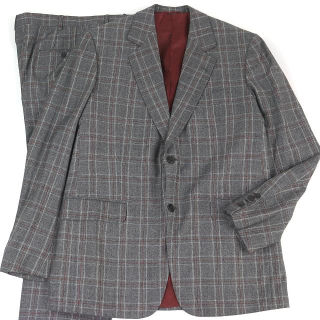 美品□HERMES エルメス ウール100％ チェック柄 sur mesure ビスポーク 