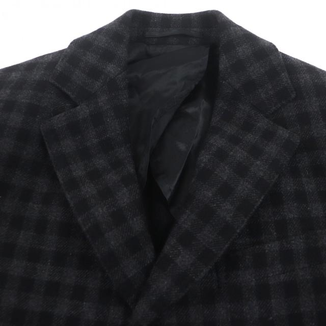 極美品▼Salvatore Ferragamo サルヴァトーレフェラガモ 2021年製 ウール カシミヤ チェック柄 シングル チェスターコート 46 正規品_1