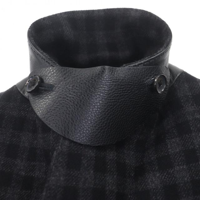 極美品▼Salvatore Ferragamo サルヴァトーレフェラガモ 2021年製 ウール カシミヤ チェック柄 シングル チェスターコート 46 正規品_2