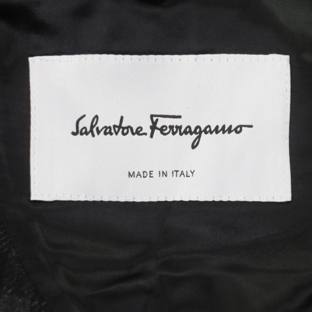 極美品▼Salvatore Ferragamo サルヴァトーレフェラガモ 2021年製 ウール カシミヤ チェック柄 シングル チェスターコート 46 正規品_6