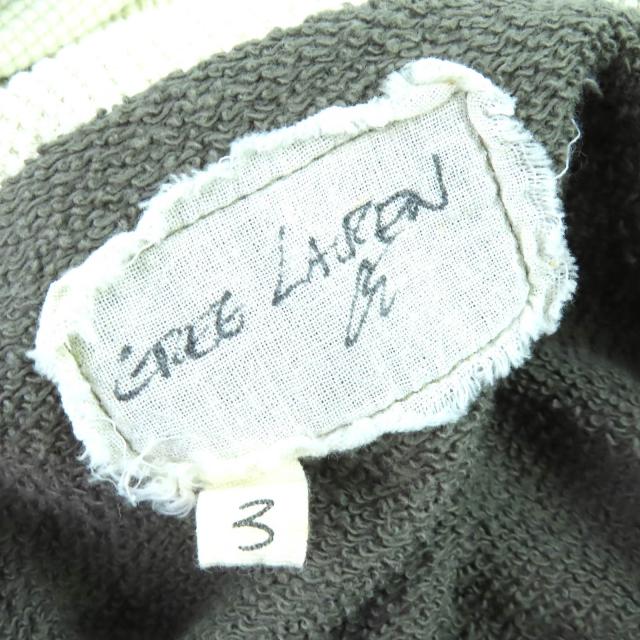 極美品△Greg Lauren  グレッグローレン FRAGMENT HOODIE コットン100% ダメージ加工 再構築 ドッキング プルオーバー パーカー 3 カーキ_3
